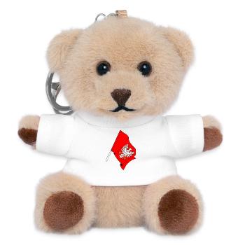 Flag: Masovia, Poland - Teddy Keyring - white - Front