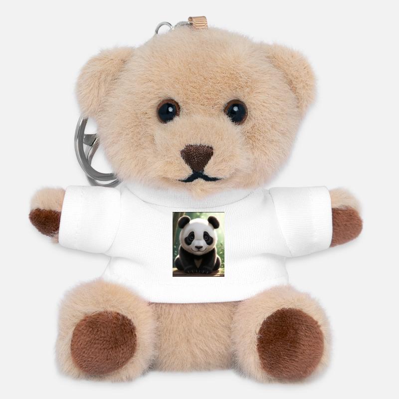 Panda Design - Teddy Keyring - white