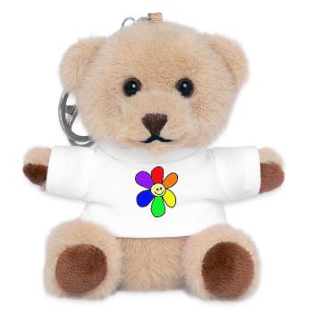 Regenbogen-Blume - Teddy Schlüsselanhänger - Weiß - Vorne
