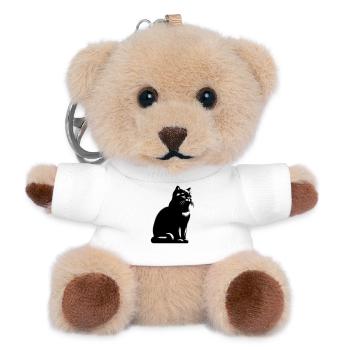 Chat British Shorthair - Porte-clés ourson - blanc - Devant