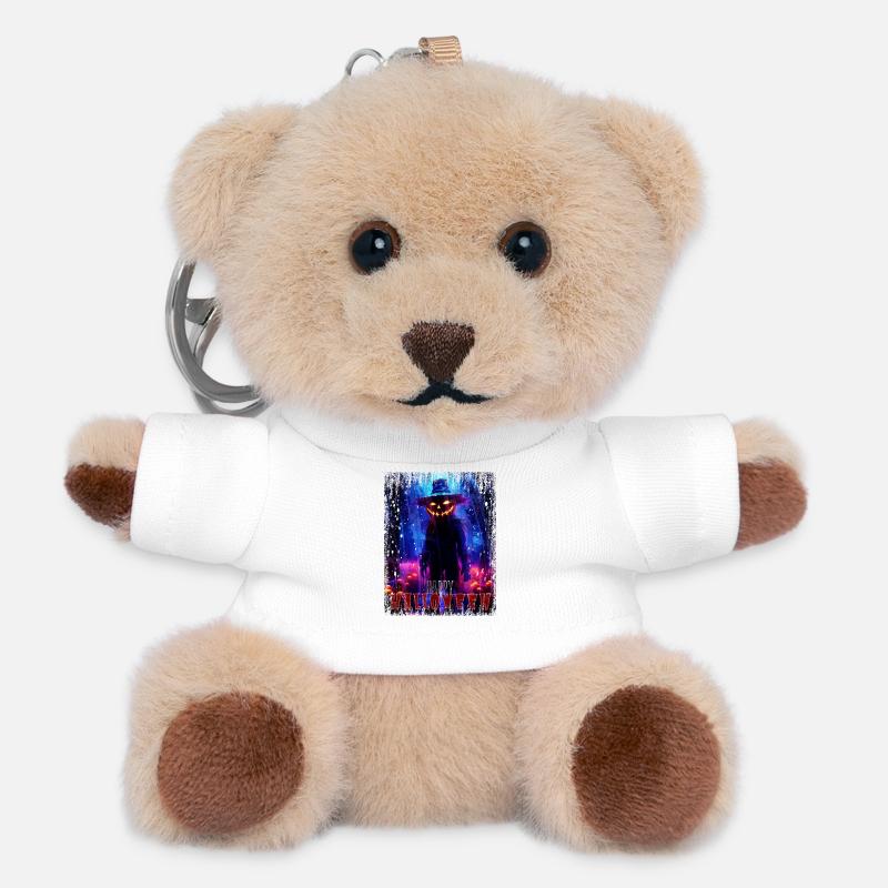 Halloween!! - Teddy Keyring - white
