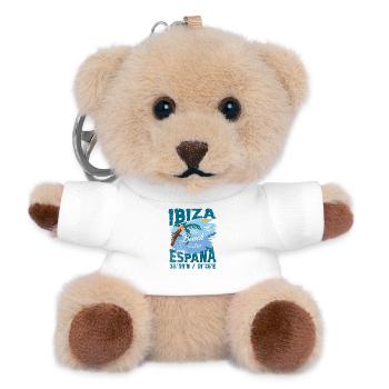 Vintage Design Beach Ibiza Spain - Teddy Keyring - white - Front