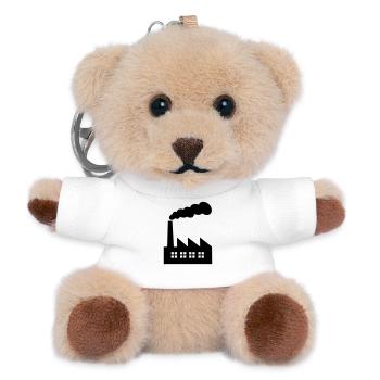 Fabrik mit Rauch - Teddy Schlüsselanhänger - Weiß - Vorne