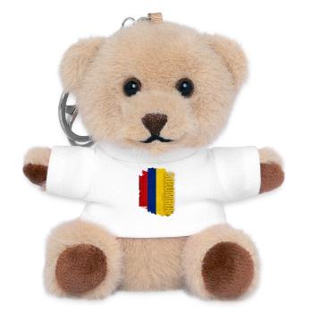 Vertikale Kolumbien Flagge, ich liebe Kolumbien - Teddy Schlüsselanhänger - Weiß - Vorne