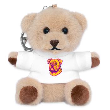 Boxer Dog Portrait - Teddy Keyring - white - Front