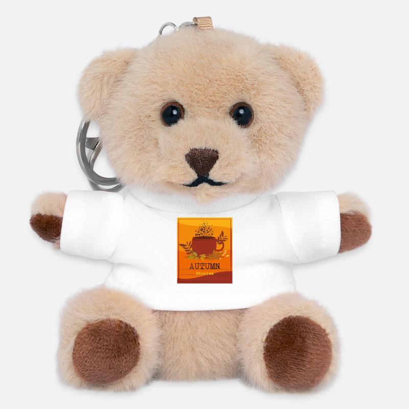Conception d’histoires automnales - Porte-clés ourson - blanc