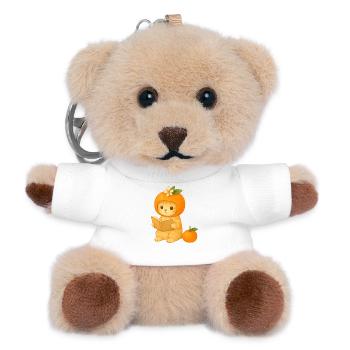 Ananas Katze Lesung mit Blumen - Teddy Schlüsselanhänger - Weiß - Vorne