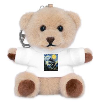 Loup loup-garou style Van Gogh - Porte-clés ourson - blanc - Devant