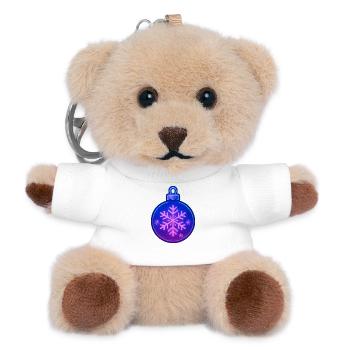 Christmas Ball Ornament - Teddy Keyring - white - Front