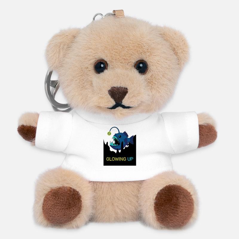 Glowing Up 8th Birthday Frogfish - Teddy Keyring - white
