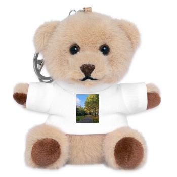 Autumn path through Lauballee - Teddy Keyring - white - Front