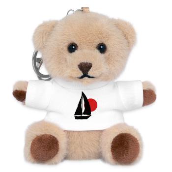 Boot vor Sonnenuntergang - Teddy Schlüsselanhänger - Weiß - Vorne
