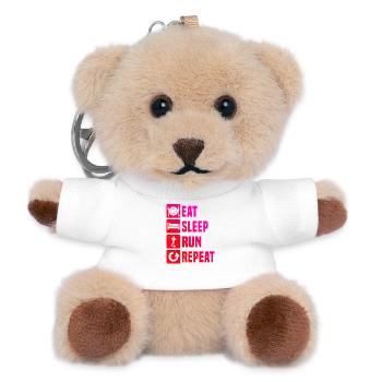 Running illustration for race - Teddy Keyring - white - Front