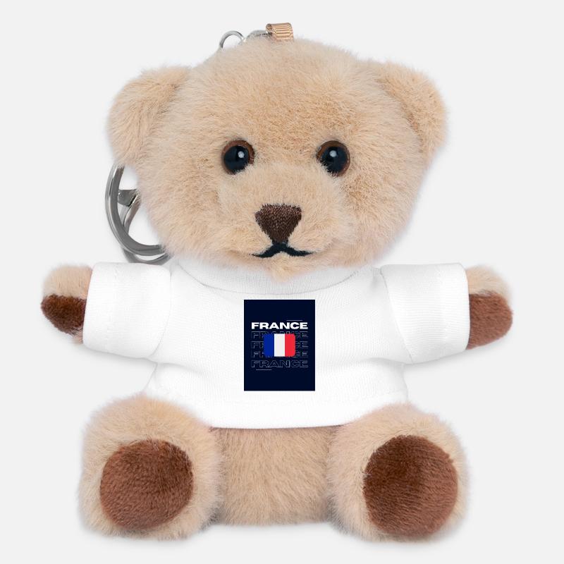 France - Teddy Keyring - white