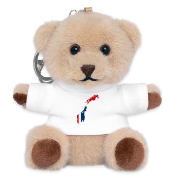 Karte von Norwegen mit Flagge - Teddy Schlüsselanhänger - Weiß - Vorne
