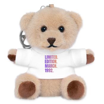 Anniversaire Mars 1992 Vintage - Porte-clés ourson - blanc - Devant