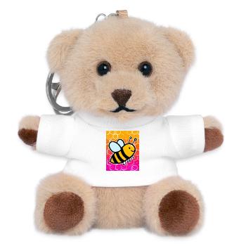 abeille - Porte-clés ourson - blanc - Devant