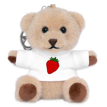 Red strawberry - Teddy Keyring - white - Front