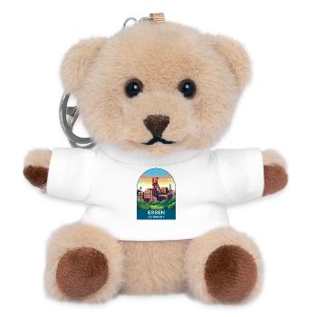 Essen Germany Zollverein Industrial Travel Art - Teddy Keyring - white - Front
