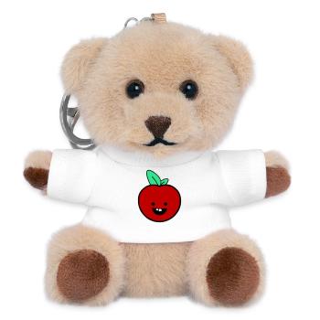 Fröhlicher Apfel  - Teddy Schlüsselanhänger - Weiß - Vorne