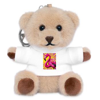 Flamingo - Teddy Schlüsselanhänger - Weiß - Vorne