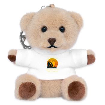 Vater & Sohn Angelpartner fürs Leben Angeln - Teddy Schlüsselanhänger - Weiß - Vorne