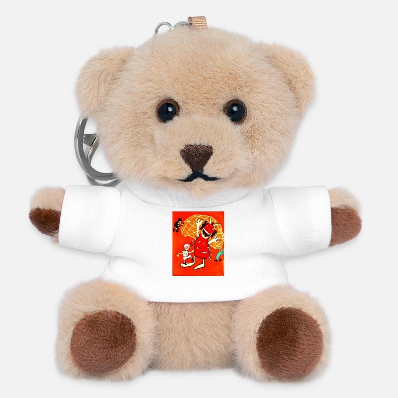 The monster is trapped - Teddy Keyring - white