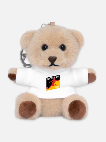 Fußball Fan Deutschland 2026 - Teddy Schlüsselanhänger - Weiß