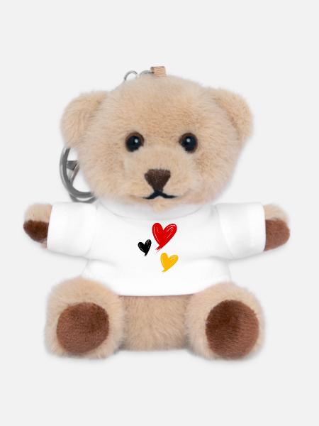Deutschland Herzen - Teddy Schlüsselanhänger - Weiß