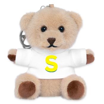 Buchstabe S-Zeichen – gelb - Teddy Schlüsselanhänger - Weiß - Vorne