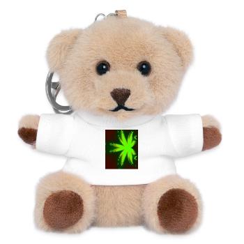 Neon Fractal Star Beam - Teddy Keyring - white - Front