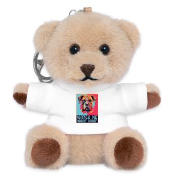 Race de chien boxer Accessoires pour chiens boxers Propriétaire de chien - Porte-clés ourson - blanc - Devant