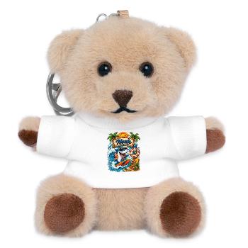 Noah Shark Surfer 10th Birthday - Teddy Keyring - white - Front