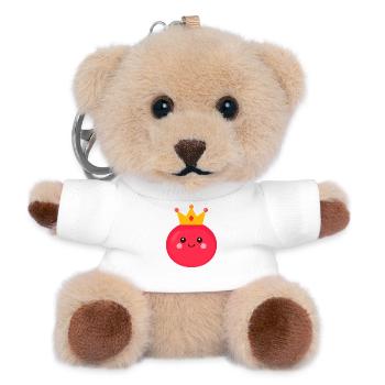Kawaii Tomato with Crown – Sweet Queen Design - Teddy Keyring - white - Front