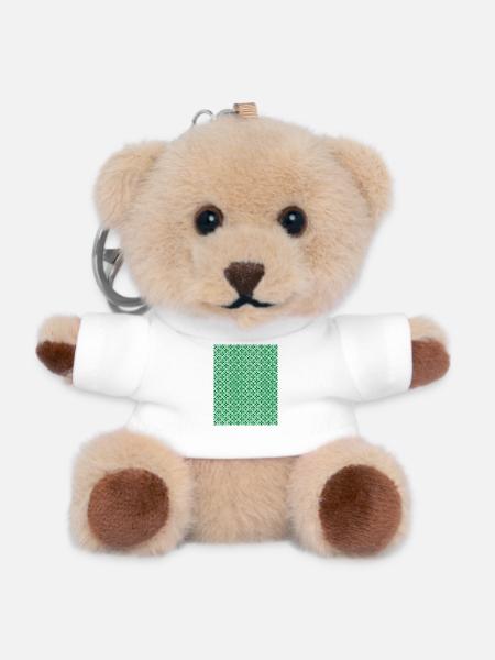 Grünes Kreisornament-Muster - Teddy Schlüsselanhänger - Weiß