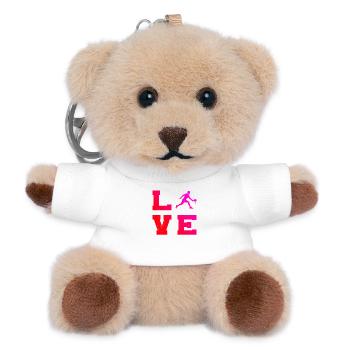 Pickleball Profi Geschenk für Pickleballspiel Fans - Teddy Schlüsselanhänger - Weiß - Vorne