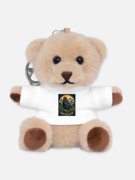 Beschütze, was du liebst – Gorilla Natur Design - Teddy Schlüsselanhänger - Weiß