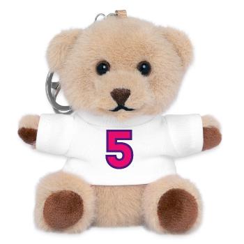 5 Geburtstag Nummer 5 Jahre Kinder T-Shirt - Teddy Schlüsselanhänger - Weiß - Vorne