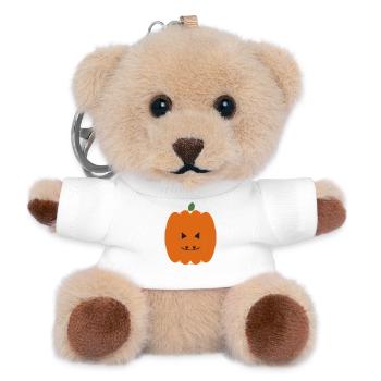 Kürbis Halloween Lächeln Design - Teddy Schlüsselanhänger - Weiß - Vorne