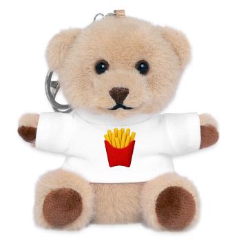 Pommes Frites Cartoon Muster - Teddy Schlüsselanhänger - Weiß - Vorne