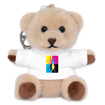 Estilo Pop Art con Escarabajo de Colores - Teddy Schlüsselanhänger - Weiß - Vorne