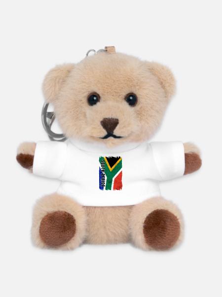 Südafrika Flagge - Teddy Schlüsselanhänger - Weiß