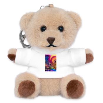 Abstrakte Kunst - Teddy Schlüsselanhänger - Weiß - Vorne