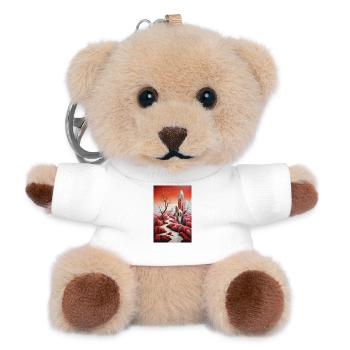 Verschneite Fantasielandschaft - Teddy Schlüsselanhänger - Weiß - Vorne