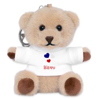 HERZ. HERZ. VALENTINSTAG. LIEBE. LIEBE. PAAR. - Teddy Schlüsselanhänger - Weiß - Vorne