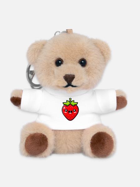 Fraise Fraises - Porte-clés ourson - blanc