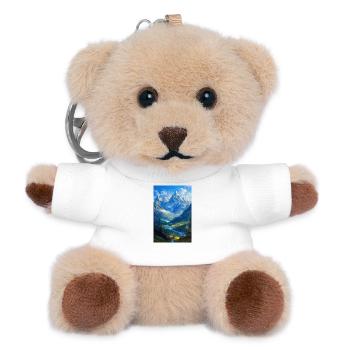 Berglandschaft Illustration Poster - Teddy Schlüsselanhänger - Weiß - Vorne