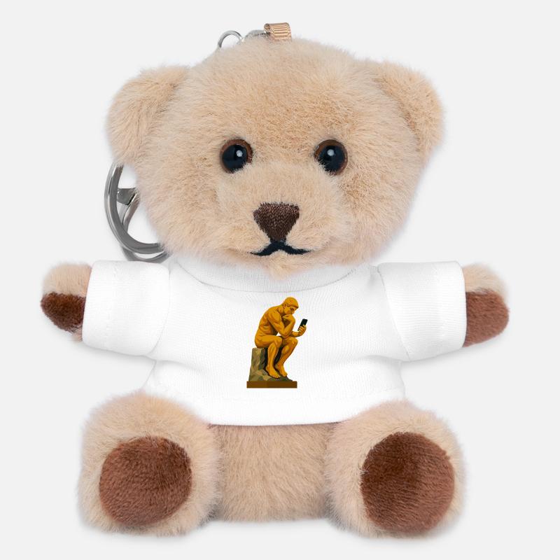 The Thinker (connected) - Teddy Keyring - white