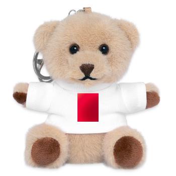 Bright red shimmer pattern - Teddy Keyring - white - Front