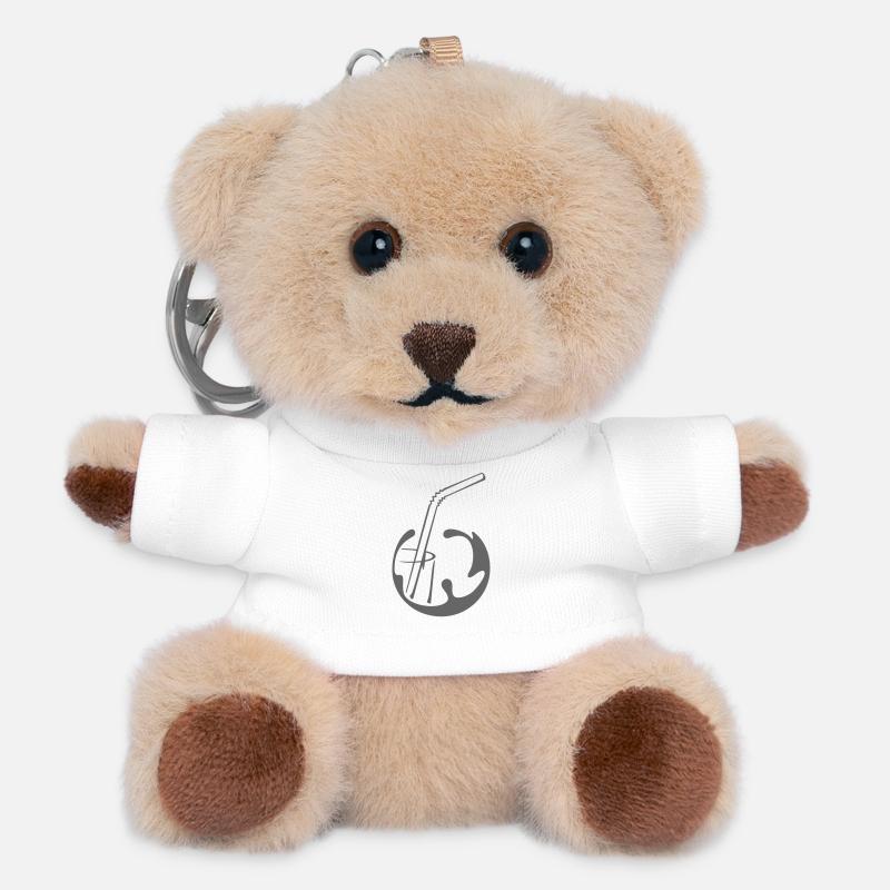 Straw - Teddy Keyring - white